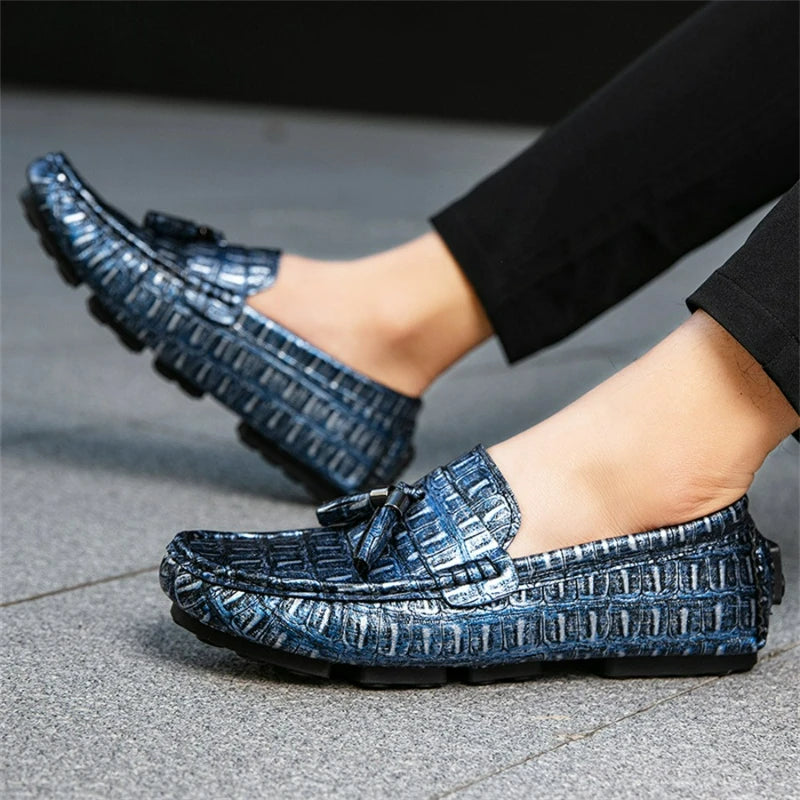 Men's Leather Tassel-Detailed Loafers, Men's Daily Casual Slip-On Footwear, Men's Reinforced Heel Slip-Proof Footwear Loafers
