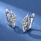 925 Sterling Silver Earrings Jewelry High Quality Retro Simple Pattern Purple White Zircon Earrings Hot Sale