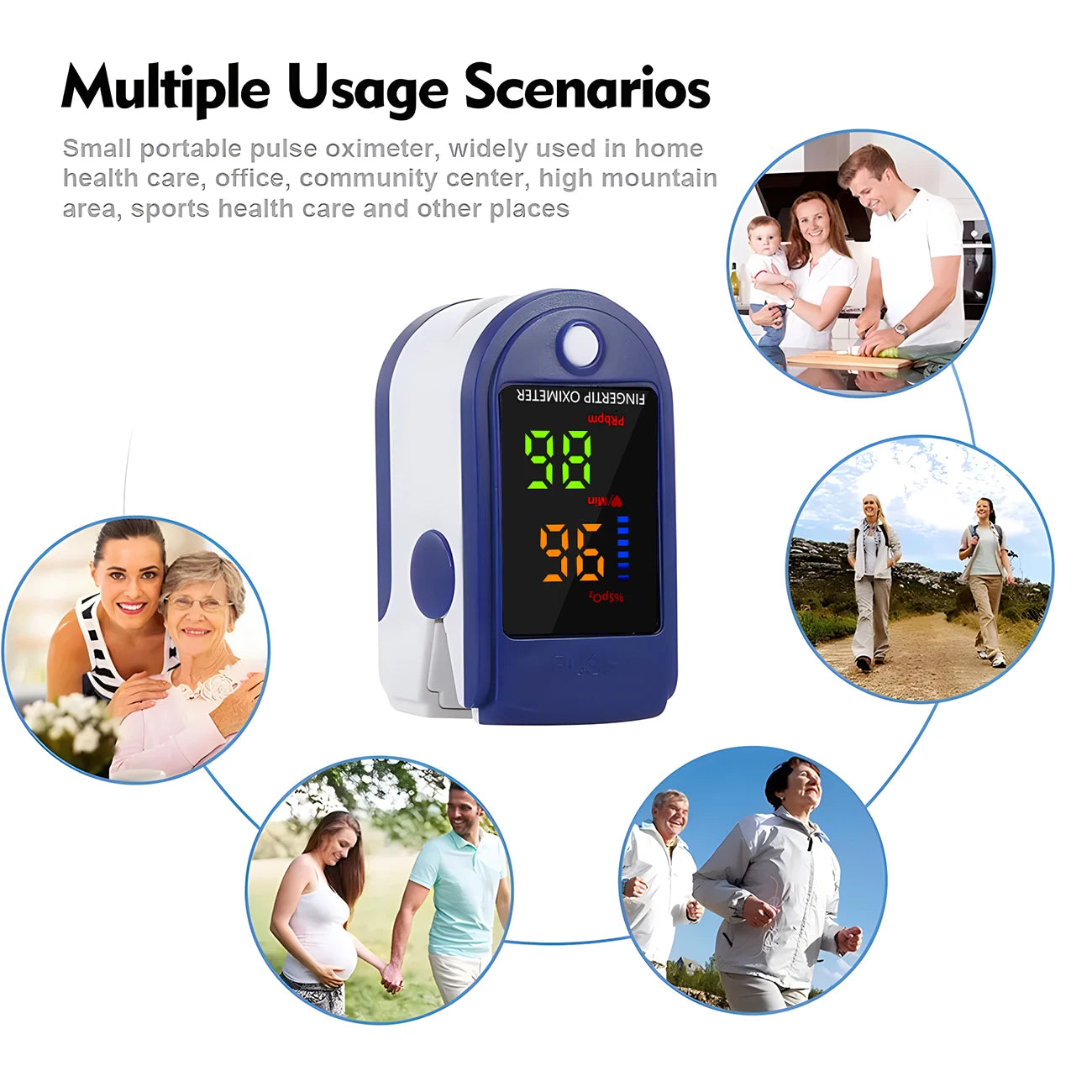 Oximeter Portable Fingertip Pulse Blood Oxygen Saturation Monitor With Lcd Display Fingertip Oximeter Testing SpO2 Health Care