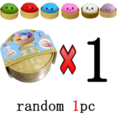 Glitter dumpling squishies Glitter Dumpling Squishy with Box Dumplings Sensory Dumpling Pressure Toy for Stress Relief