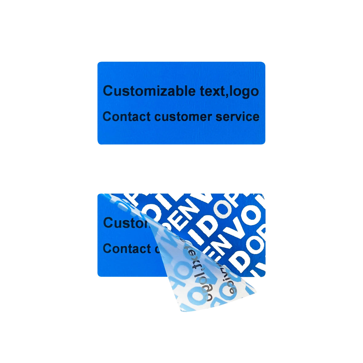 100pcs Blue 40x20mm Tamper-Proof Warranty Stickers Anti-Counterfeiting Seal Labels with Serial Number Two-Dimensional Code