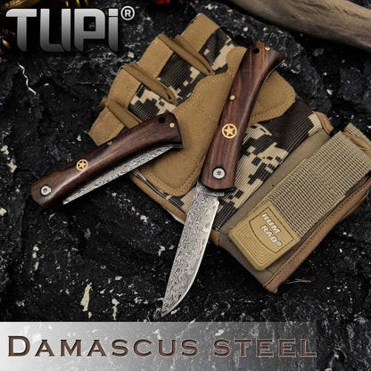  Damascus steel Folding Knife Fruit Paring Vegetable Cutter Utility Knife Pocket Knife for Cooking Kitchen Accessories