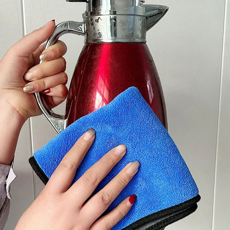 1/5pcs Thicken Car Microfiber Cleaning Towels Thicken Double Layer Soft Drying Cloth Towel Car Care Detailing Towel Wash Rags