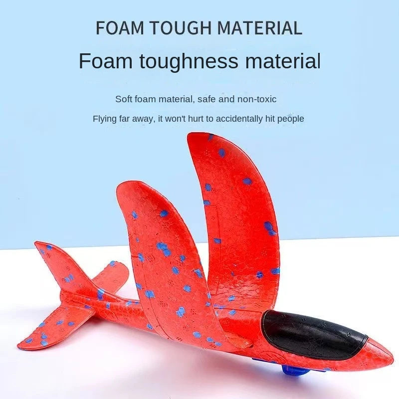 Children's Outdoor Ejection Aircraft Toys Foam Aircraft Oy Gun Parent-Child Outdoor Games Toys Children's Gifts Flying Toy