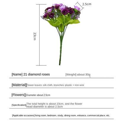 Simulated Rose Bouquet Home Decoration Small Rose Camellia Wedding Decoration Artificial Flowers Garden Decoration