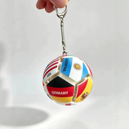 Football Fidget Keychain Pop It Stress Relief Soccer Ball Pendant Mini Decompression Toy Souvenir Bag Charm Gift For Soccer Fans