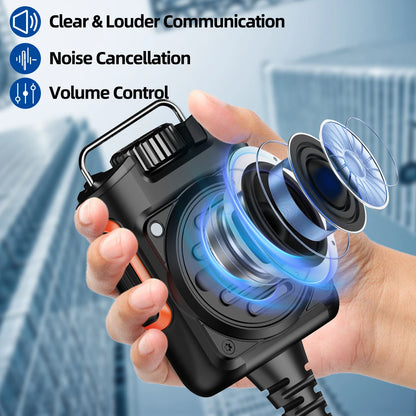 ABBREE AR-158 Rechargeable Walkie Talkie Microphone Speaker Adjust Volume PTT For Baofeng UV-5R Mini for Quansheng UV-K1 (8) K5