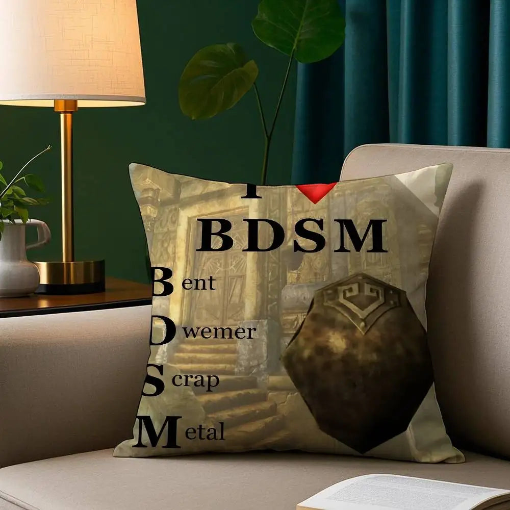 Hey You Youre Finally Awake Skyrim Meme Pillow Case Cozy Plush Pillow Cover Double Side Printed – Home Gift for Bedroom Decor