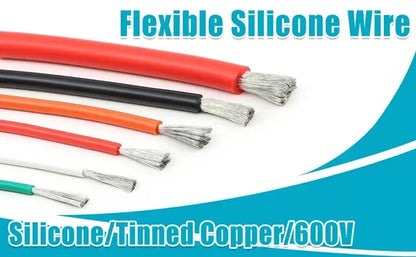 1~50m Heat-Resistant Silicone Wire AWG 30 26 24 22 20 18 16 14 12 10 8 Red Black Automotive Wiring Car Battery Copper Cable