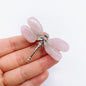 1PC Natural Rose Quartz Dragonfly Crystal Pink Stone spar crafts Butterfly Statue Reiki Healing Home Decoration Children Gift
