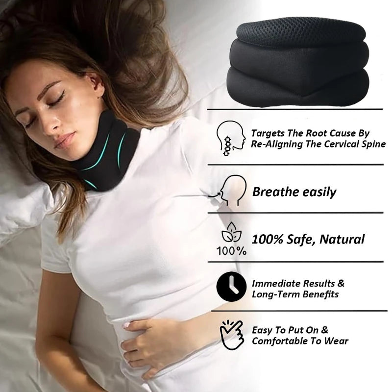 Three-Layer Sponge Neck Support: Breathable, Highly Elastic, Prevents Forward Head Tilt, Relieves Neck
