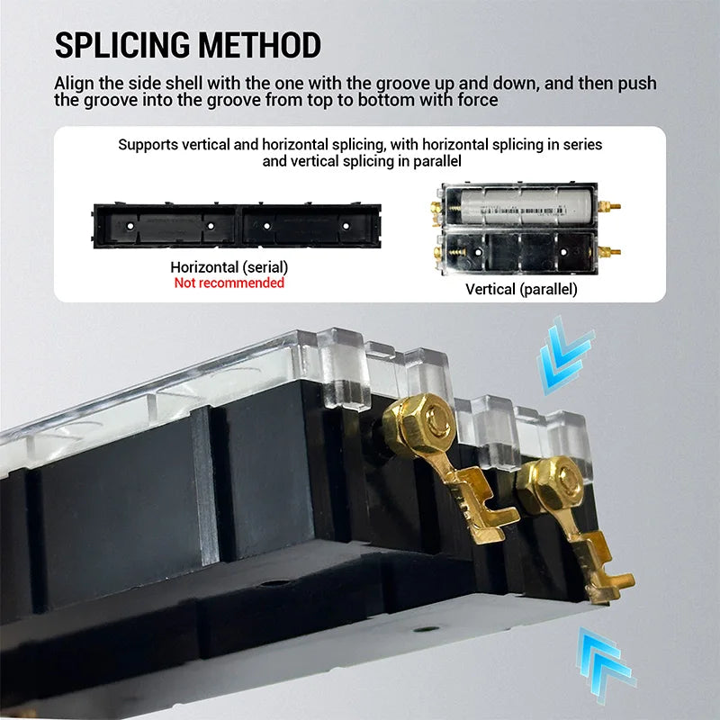 Removable Splicable 18650 Battery Box 5-10A High Current PC ABS Rechargeable Battery Storage Bracket DIY Power Bank