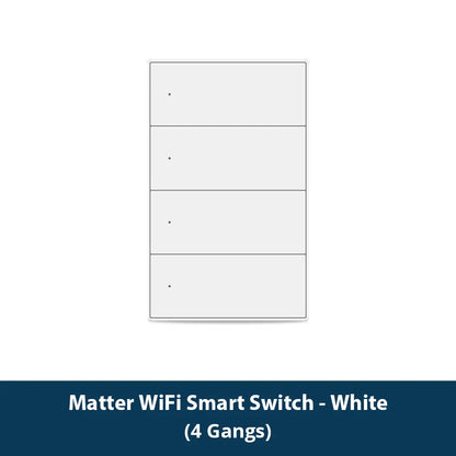 Zemismart Matter WiFi 1 2 3 4 6 Gangs Smart Wall Light Switch Neutral Required with Big Button SmartThings App Homekit Control