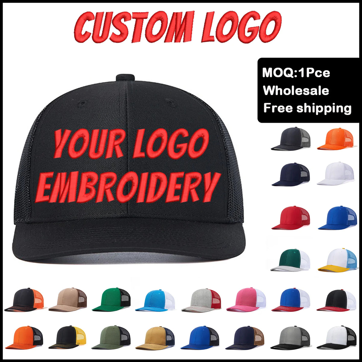 Fedoryn Custom Embroidery Baseball Cap for Men and Women DIY Design Mesh Cap LOGO Print Hat Quality Truck Hat Wholesale Unisex