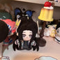 Demon Slayer Figure Anime Plush Doll Fans Gift Q Version Toy Gifts Kamado Nezuko Keyrings Cartoon Character Keychains Bag Charms