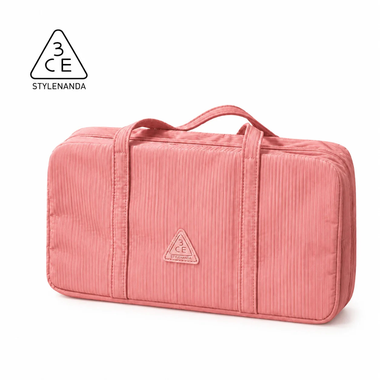 3CE Light Pink Travel Pouch Make up Bags Portable Outdoor Organizer for Cosmetics and Personal Items