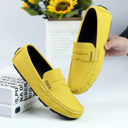 Men's Sleek Metal-Buckle Driving Loafers, Men's Daily Casual Slip-On Footwear, Men's Reinforced Abrasion-Resistant Footwear