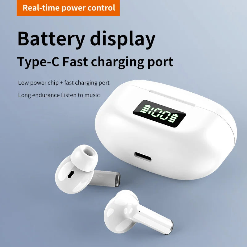 New Wireless Bluetooth Headset Digital Display Headset Touch Control Noise Cancelling Earbuds Ultra Long Life For all smartphone