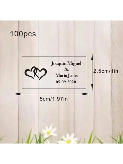 100 Wedding Bubble Tags Bubble Stick Transparent Tags, Wedding Stickers, Transparent Tags, Custom Names and Dates