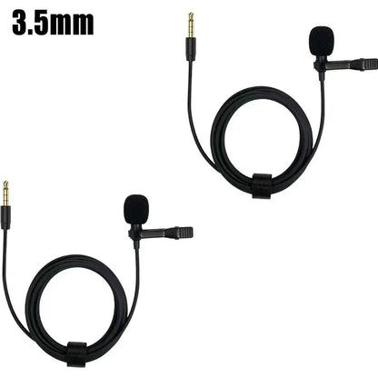 1-5pc Portable Lavalier Microphone Metal Clip Lapel Mic Wired 3.5mm/Type-C/USB For Mobile Phone Laptop DSLR Camera Lound Speaker
