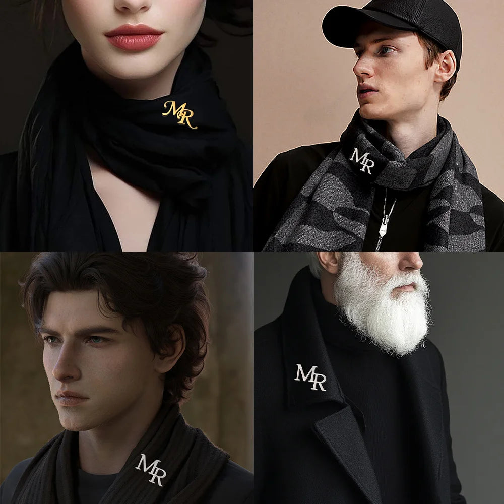My Shape Custom Initials Brooch for Men's Suit for Casual Sweater Coat Personalized Letters Pins Badge Nameplate Brooch Jewelry