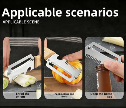 Stainless Steel 3 in 1 Vegetable Peeler Fruit Slicer Shredder Multifunction Kitchen Tool for Peeling Cutting Shredding