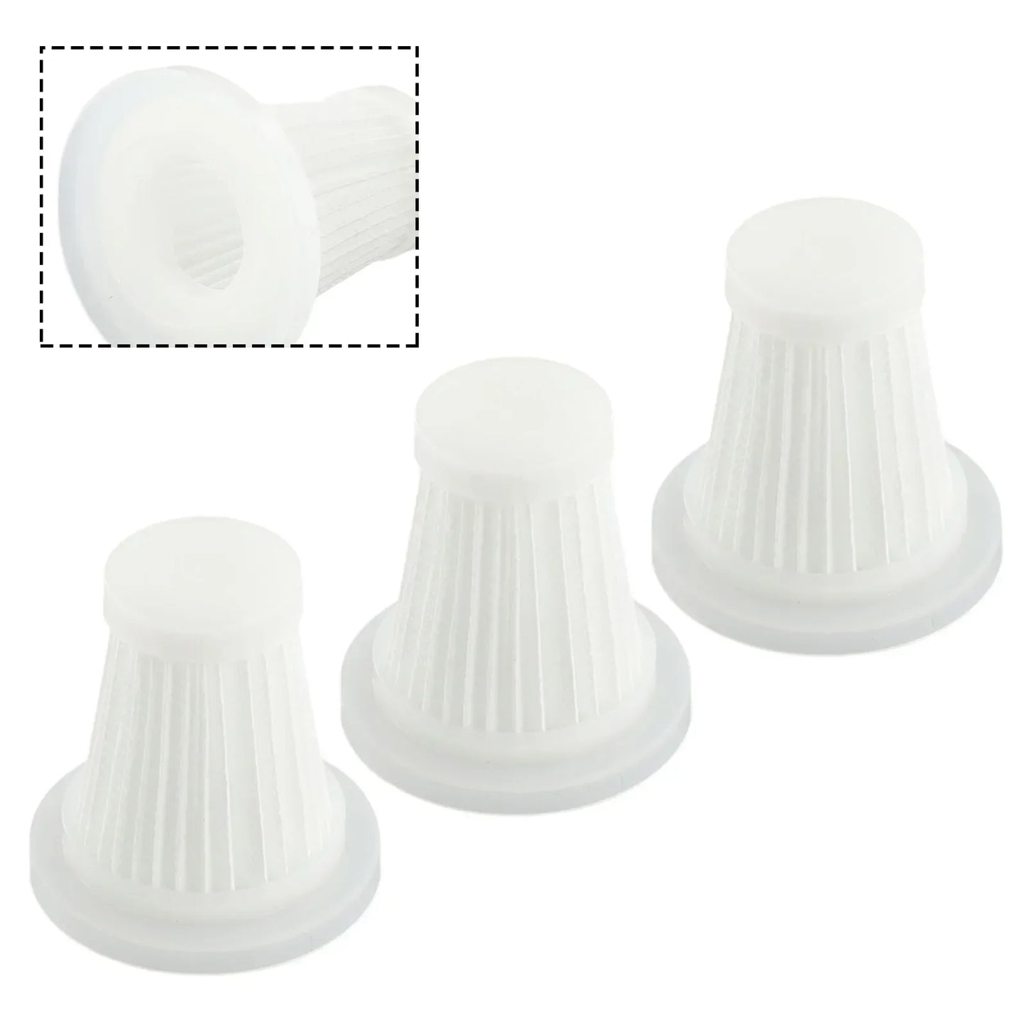 5pcs Car Vacuum Cleaner Filter Wireless Handheld Dust Collector Washable  Air Filter Cartridge Repeatable Applicability Interior