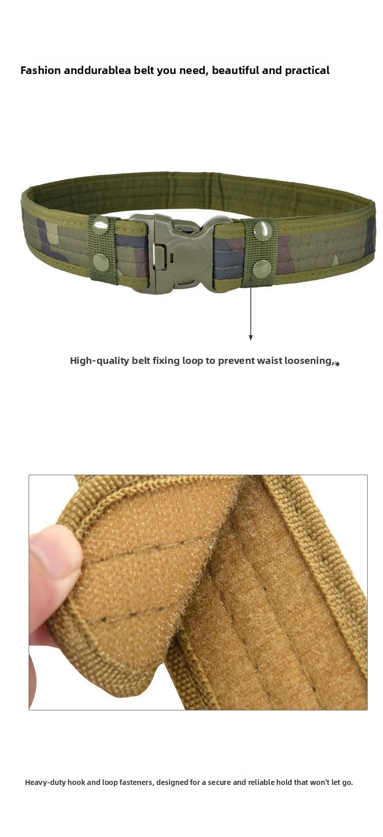 Camouflage Tactical Belt Men's Quick Release Nylon Military Belt Outdoor Combat Oxford Cloth Mountaineering Trouser Waist Belt