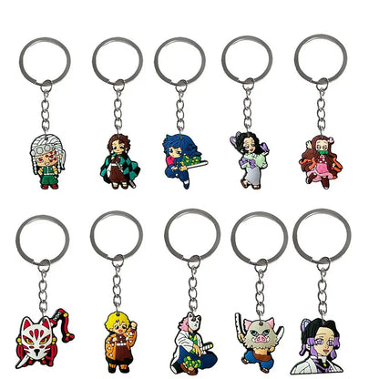 Anime Demon Birthday Theme Gifts Bags Keychain tattoo sticker Demon Slayer Candy Bags Packaging Giveaway Party Favors Gifts Supp