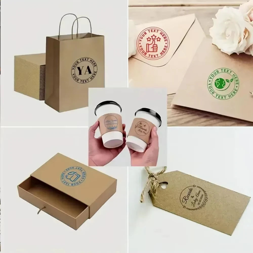 Custom Self-Inking Stamp DIY Rubber Stamp Kit Custom LOGO Personalized Self Inking Business Address Name Number Letter Printing