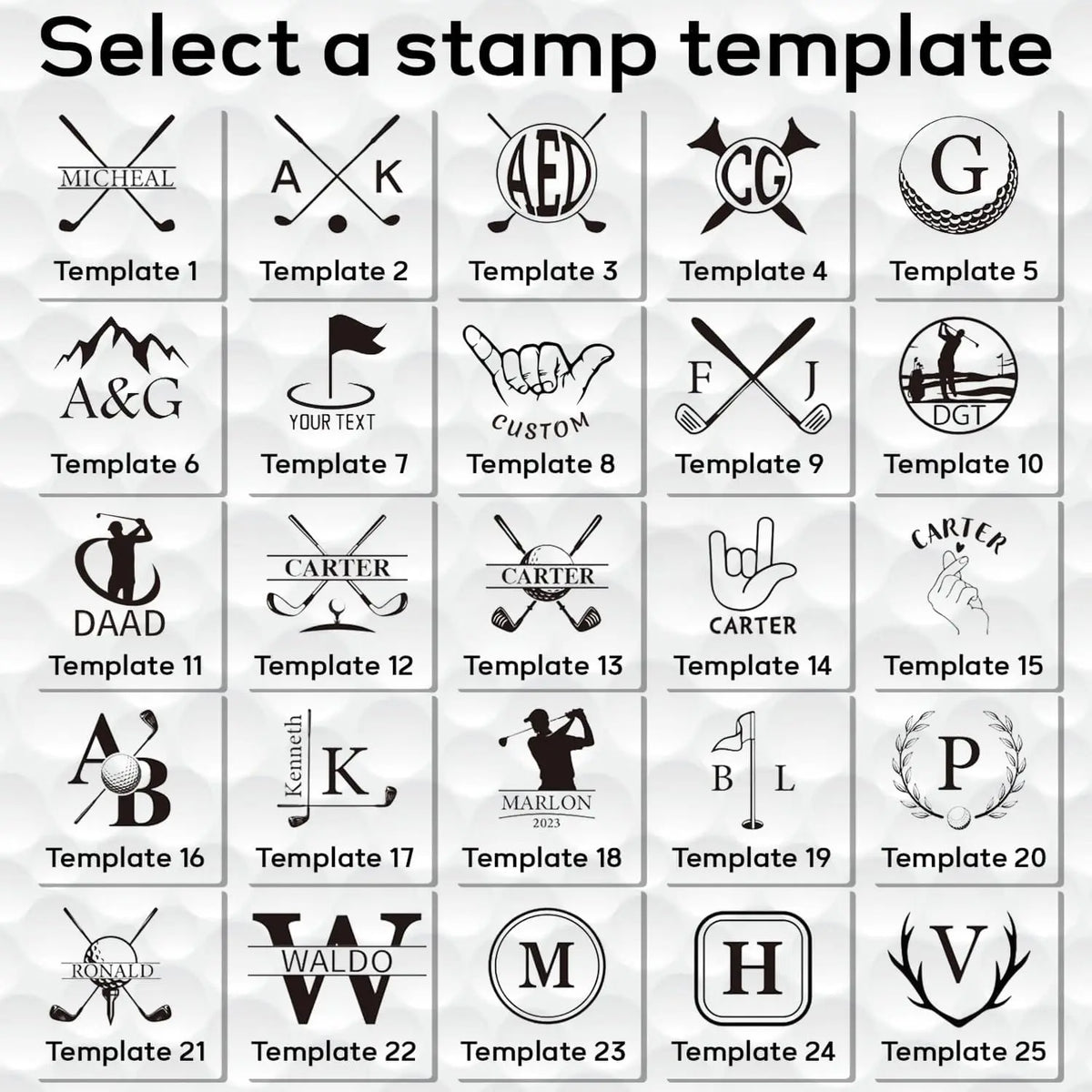 Personalized Golf Ball Stamp Custom Golf Ball Marker Stamp with Name,Initials,Logo or Year Self Inking,Waterproof,Refillable Ink