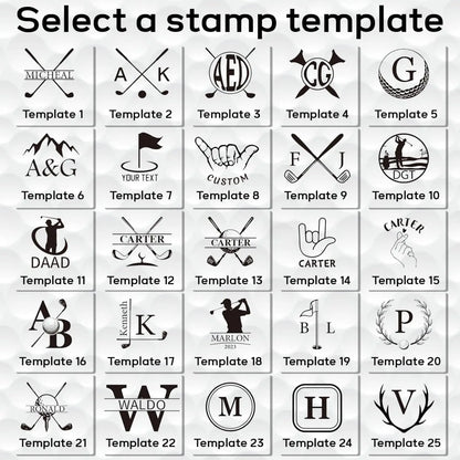 Personalized Golf Ball Stamp Custom Golf Ball Marker Stamp with Name,Initials,Logo or Year Self Inking,Waterproof,Refillable Ink