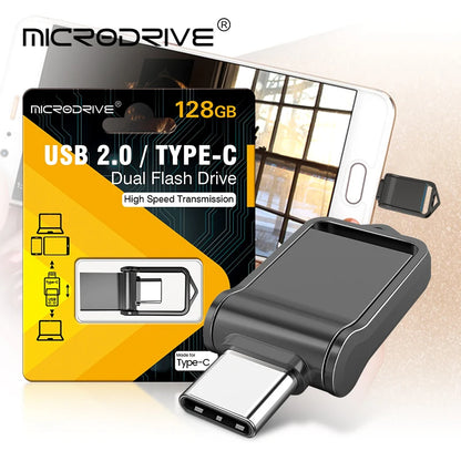 Mini Metal OTG Type C Pen Drive Usb Memory Stick 16GB 32GB 8GB usb flash card 128GB 256G 512G type-C Pendrive free shipping