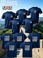 5-Piece Custom Quick-Drying T-Shirts with Logo, Photos and Text. Breathable Training Short-Sleeved Shirts