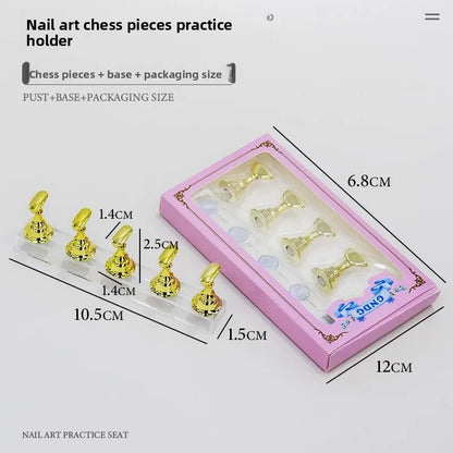 5pcs Nail Holder False Nail Tip Practice Stand Crystal Base Magnetic Holder Nail Art Display For Art Salon DIY & Practice Tools