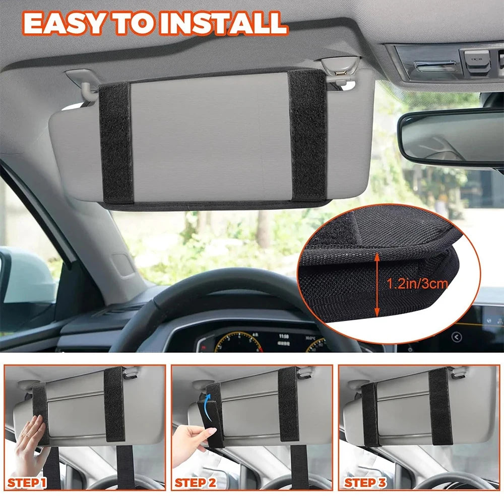 Car Sun Visor Organizer Universal Car Sunshade Storage Clip for Car Accessories Storage Holder Molle Hunting Gears Bag