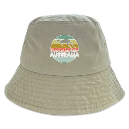 "AUSTRALIA" Kangaroo Printed Bucket Hat Trendy Simple Summer Hip Hop Fishing Hat For Gifts Unisex Outdoor Accessory Travel Hat