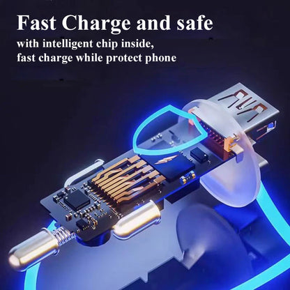 Ładowarka samochodowa EDEBA Metal USB z kablem Type-C 12 V Super szybkie ładowanie, adapter samochodowy 2 w 1 do iPhone'a, Samsunga, Huawei, VIVO, OPPO
