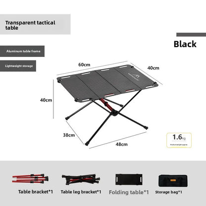 MOUNTAINHIKER Portable Picnic Table Beach Tables Camping Table for Foldable Edge With Hollowing Hangable Items More Convenient