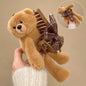 1PC Cute Plush Teddy Bear Hair Claw Clip, Sweet Bow Decor Jaw Clip, Kawaii Hair Accessory For Girls Daily Casual Styling