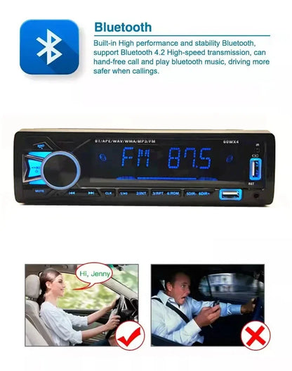 12V 1din Car MP3 Player Dual USB Bluetooth Stereo Radio Audio FM TF AUX IN Receiver in Dash Multimedia Player with remote
