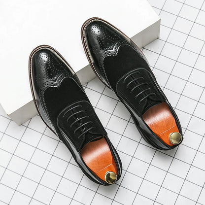 Retro Oxfords Shoes Men Classic Men's Dress Shoes Casual Business Social Brogues Shoes For Wedding
