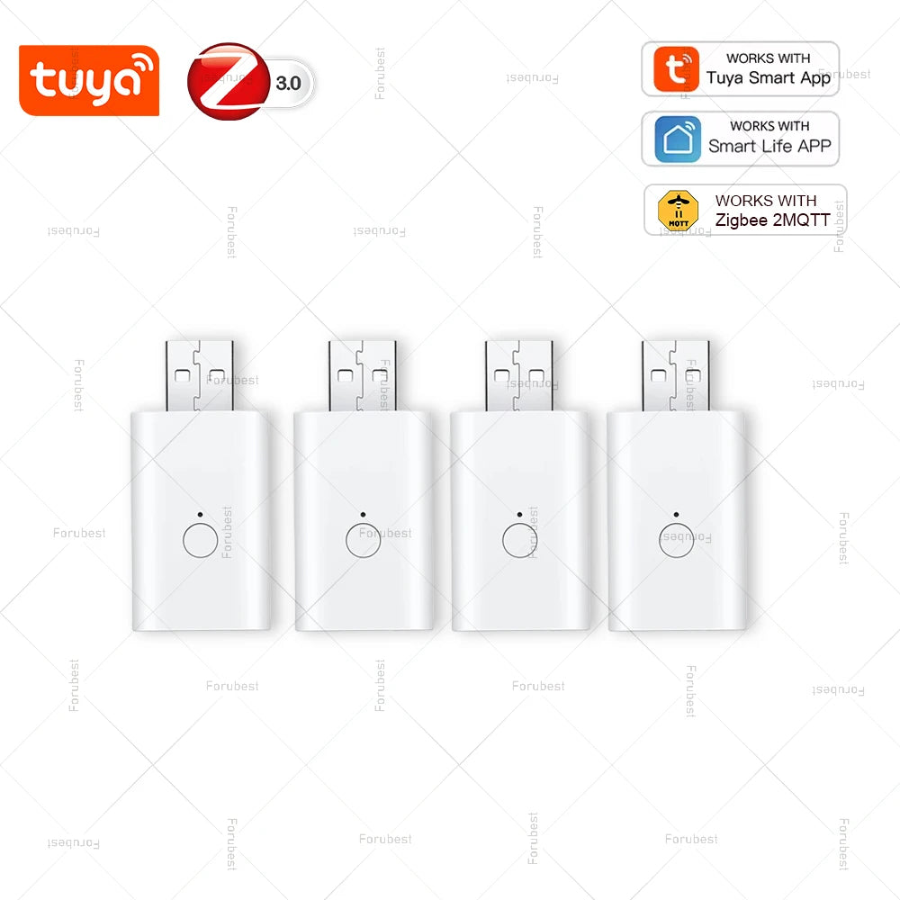 4PCS Tuya Smart Life Zigbee 3.0 Signal Repeater USB Mini Signal Amplifier Extender Works With Gateway Hub Zigbee2MQTT Automation