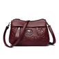 3 Layers Vintage Knurling Shoulder Crossbody Bags for Women Designer Retro PU Leather Ladies Purse Handbags Casual Messenger Bag