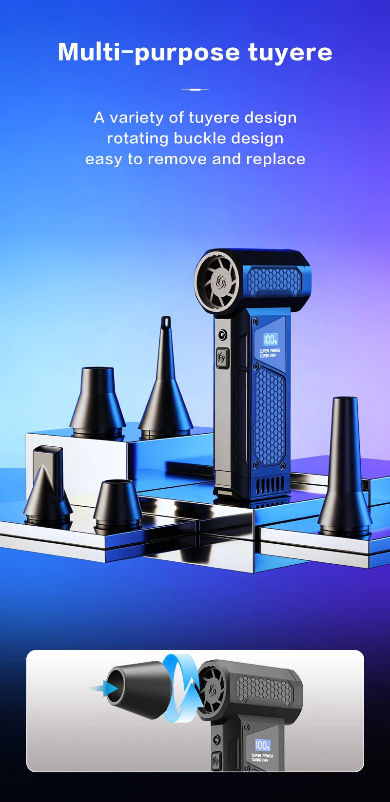 2026 High Power Jet Dry Blower Mini Turbo Fan Electric Air Duster Cordless PC Keyboard Cleaner Car Drying 2600mAh LED Display