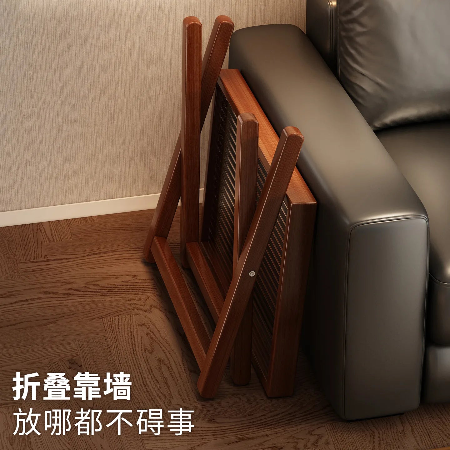 Space-Saving Foldable End Table: Minimalist Corner & Couch Side Table with Shelf – Perfect for Living Room, Balcony or Bedside