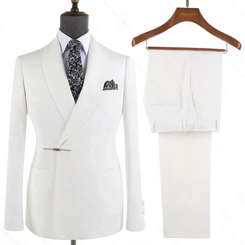 Elegant 2-Piece Men's Suit Slim Fit  Blazer And Pants Set for Wedding Groom Tuxedo Business Party