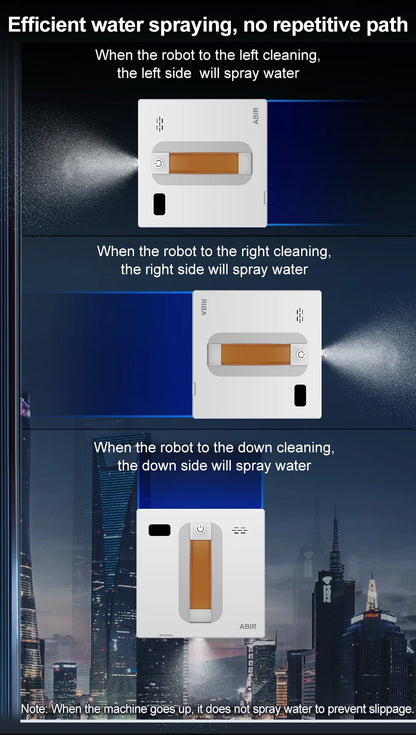 Window Vacuum Robot Cleaner ABIR WD8, Dual Ultrasonic Spray, AI intelligent Wipping, Updated Laser,Smart Home Glass Wall Washing