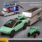 Cyber Truck Pickup Trailer RV Metal Alloy Toy Car Model Die-Casting Off-Road Vehicle Men's Gift Collection Truck Ornaments