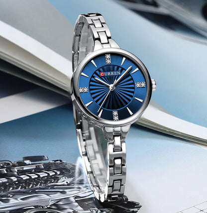 CURREN 9097 Elegant Women's Quartz Watch Luxury Stainless Steel Strap Women's Watch часы женские наручные